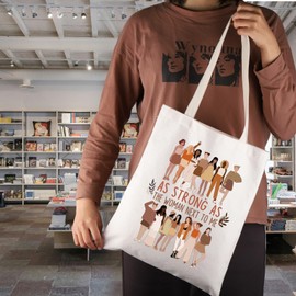 JNIAP Empowered Women Gift As Strong as the Woman Next to Me Tote Bag Women's Rights Gift (As Strong as the Woman Tote Bag)