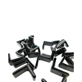 L Shaped Angle Iron Foot Pads - 32mm Angle Iron End Caps PVC Corner Feet - Angle Iron Foot Protector - Angle Iron Foot Pads L Shaped PVC Furniture Chair Leg Caps End Covers Floor Protector Black (10)