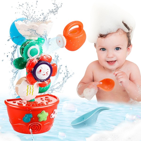 Bath Toys for Toddlers 2 3, vicia Flower Baby Bath Toys for 18 Month Girls Gifts Baby Shower Bathtub Toys for Kids Infant Water Flower Play Bath Tub Toys for 2 3 4 5 Year Old Girl Boy Gifts Idea