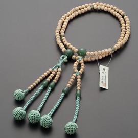 Buddhist Altanya Takita Shoten Prayer Beads Nichiren Buddhist Buddhist Beads for Women, Seigetsu Bodhi Tree, Indian Jade Tailor, 8 inch, Pure Silk Hanbamotenbo, Kyoto Prayer Beads, Two-wheel Beads,
