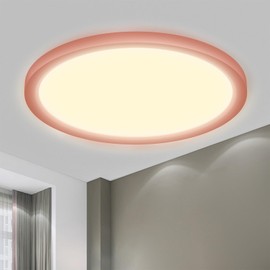 LQWELL® LED Ceiling Light, IP44 Waterproof Round, Flat, Modern, Simple, Thin Light for the Living Room, Bathroom, Bedroom, Kitchen, Balcony, Cellar, Office, 18 W, 3000 K, 1600 LM, 220 x 24 mm