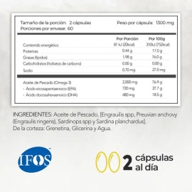Omega 3 | Alta Concentración | Epa 720 / Dha 480 | 120 Softgels | Maklen