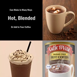 Caffe D'Vita Sugar Free Hot Cocoa Mix - Sugar Free Hot Chocolate Mix, 10 Oz Can.