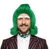 VGbeaty Men Short Wavy Green Wig With White Eyebow