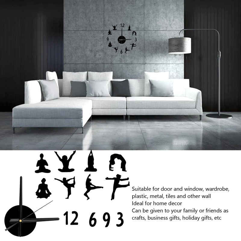 DIY Wall Clock Silent Stylish Decorative Frameless Hanging Clock for