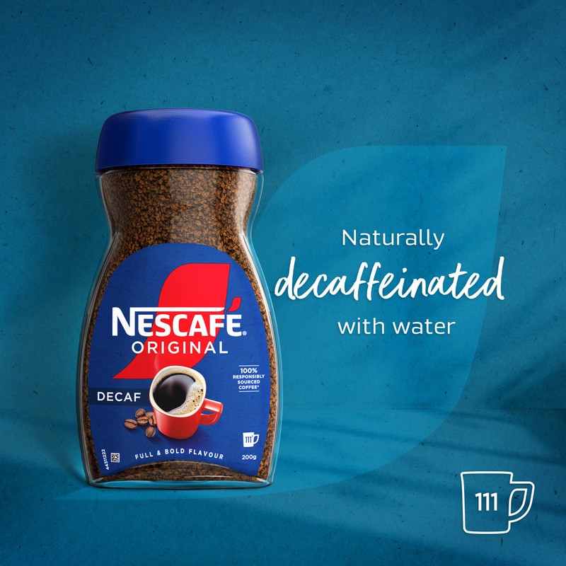 NESCAFÉ Original Decaf Instant Coffee 200g, Rich Aroma, Full &