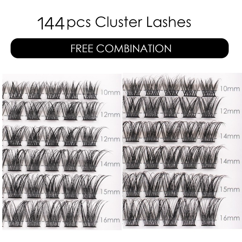 Lash Clusters 144 Pcs Individual Lashes Clusters Eyelash Extensions False