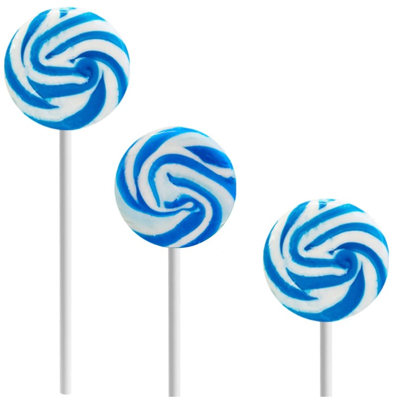Fruidles Blue-Raspberry Swirl Lollipops 12-Pack Candy Sweets, Party Favors, 1.5"