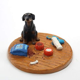Conversation Concepts Everyday Life “A Day at Home” Collectible Doberman Black Uncropped Figurine- Adorable Lifelike Figurine- Home Desk Nursery Décor Sculpture, Statue
