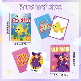 Kids Card Games, Go Fish Card Game, Old Maid Card Game, Card Games For Kids 4-8, Fun Educational Cards for Toddler 2-4 Years, Great for Family Table Travel Camping Party Classroom Games (12 Pack)