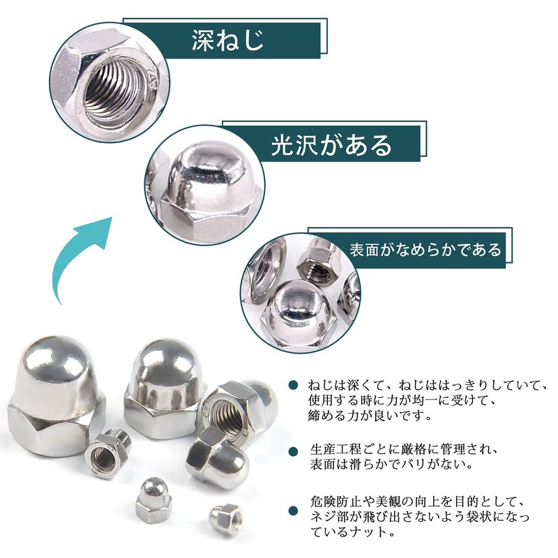 JUNYON Hex Cap Nut, Cap Bag Nut, 304 Stainless Steel,