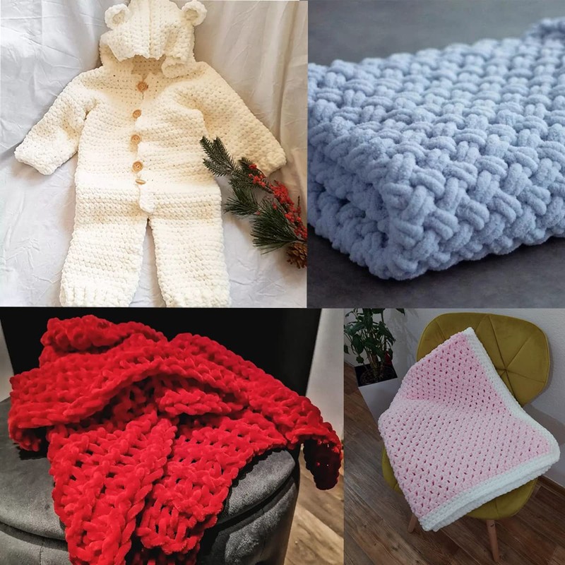Estako Velvet Chenille Blanket amigurumi Yarn for Crocheting and Knitting