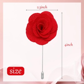 12Pack-Flower Lapel Pins Handmade Camellia Flower Boutonniere Stick for Suit Wedding Groom Party