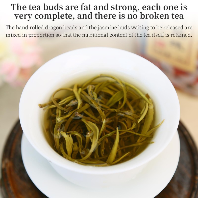 XIXICHA Jasmine Pearls Tea Jasmine Green Loose Leaf Dragon Balls