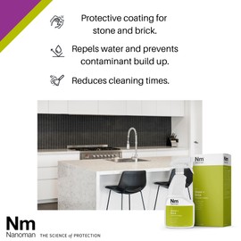 New. Nano-Technology Granite Sealer, Cleaner & Polish. Perfect for Sealing Grout, Concrete, Marble and Tiles. Easy/Self Cleaning, Water Resistant, Penetrating Stone & Concrete Sealer 26 FL OZ (750mL)