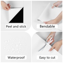 Skyblur 12"x24" White Floor Tiles Peel and Stick Waterproof Bathroom Floor Adhesive Vinyl Flooring Tiles for Kitchen Removable Laminate Flooring Sticker White Marble Stick and Peel 4PCS