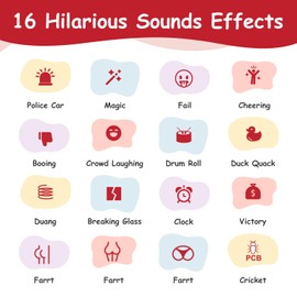 BLUEYE Sound Effects Machine with Remote,50 Jokes Button for Boys,Rechargeable Farrt Noise Maker, 16 Hilarious Sounds Prank Toys for Age 6 7 8 9 10 Years Old,Birthday Gift,Stocking Stuffers