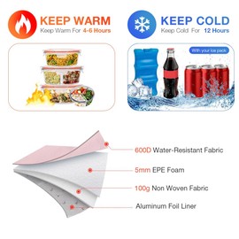 Lekesky 10L Insulated Lunch Bag for Women for Work Lunch Tote, Pink with Arrow Print