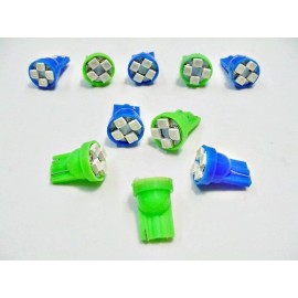 Jurassic Classic Auto Parts 10x Buick Cad Olds Ponti Blue Green Turn Signal LEDs Dash Light Bulb Lamp 168