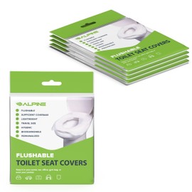 Alpine Disposable Toilet Seat Cover - 50 Pack Flushable Paper Toilet Seat Covers - Sturdy Biodegradable Portable Liners For Travel - Adult Kids Toddler Bathroom Essentials
