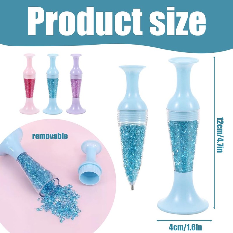 IKOPFLN 3 Pack Refillable Diamond Painting Accessories Pens, Diamond Painting