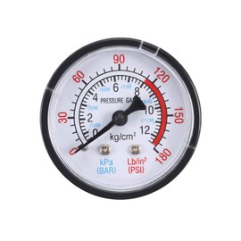 sourcing map Back Mount Pressure Gauge, 0-180 Psi 0-12 Bar, 0-1200 Kpa, 1-25/32" Dial Display, 1/4 NPT Male for Air Compressor Water Oil Gas