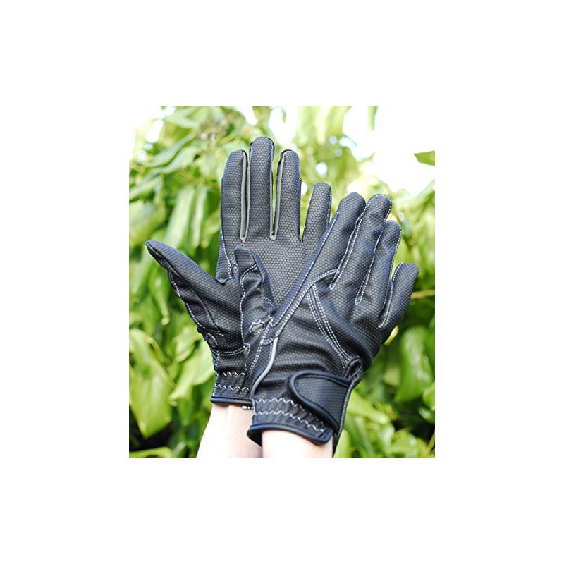 Rhinegold Sport Riding Gloves-Medium-Black/Silver
