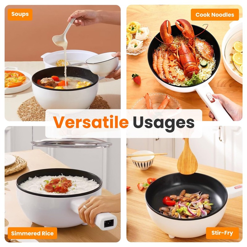 3L Electric Hot Pot, Non-Stick Multi-Cooker Frying Pan