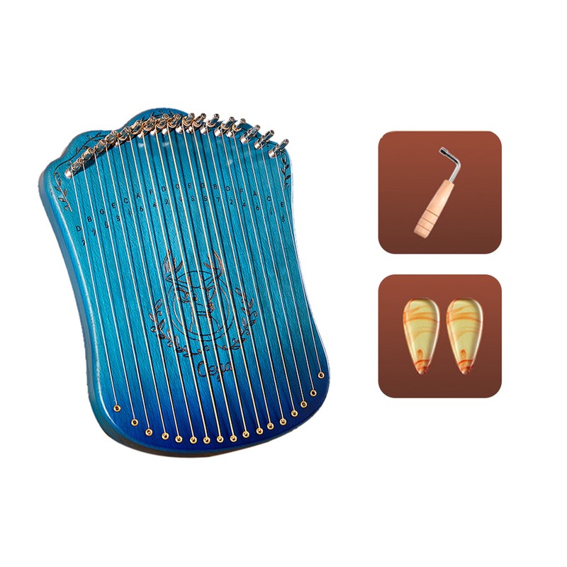 17 String Lyre Harp Portable Solid Beech Wood Harp String
