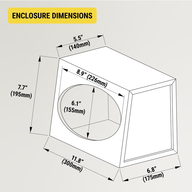 Scosche SE69KT 6x9 Single Car Speaker Enclosure with Gray Carpet,