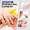 Roucerlin 360° Rotating Nail Clippers for Seniors with File &