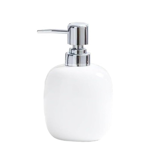 AORTULL White Ceramic Soap Dispenser,12 OZ Leak-Proof Pump,Refill Countertop Hand
