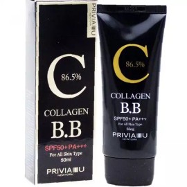 Privia Collagen Blemish Balm 50g 콜라겐 함유 피부 톤 보정 블레미쉬 밤 50g 자외선 차단 커버 메이크업 베이스 Collagen-Infused Skin Tone Correcting Blemish Balm 50g UV Protection Cover Makeup Base
