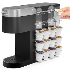 NiHome Acrylic Coffee Pod Capsule Holder for K-Cup Pods, Convenient for Coffee Machines, Space-Saving for Small Countertops - Accommodates 10 Capsules, Easy Installation, Wide Compatibility (2 Pack)