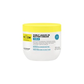 Alfaparf Milano Yellow Curly Leave-In Butter Cream, Tratamiento Intensivo para Rizos, con Aceite de Baobab y Manteca de Mango, 500 ml