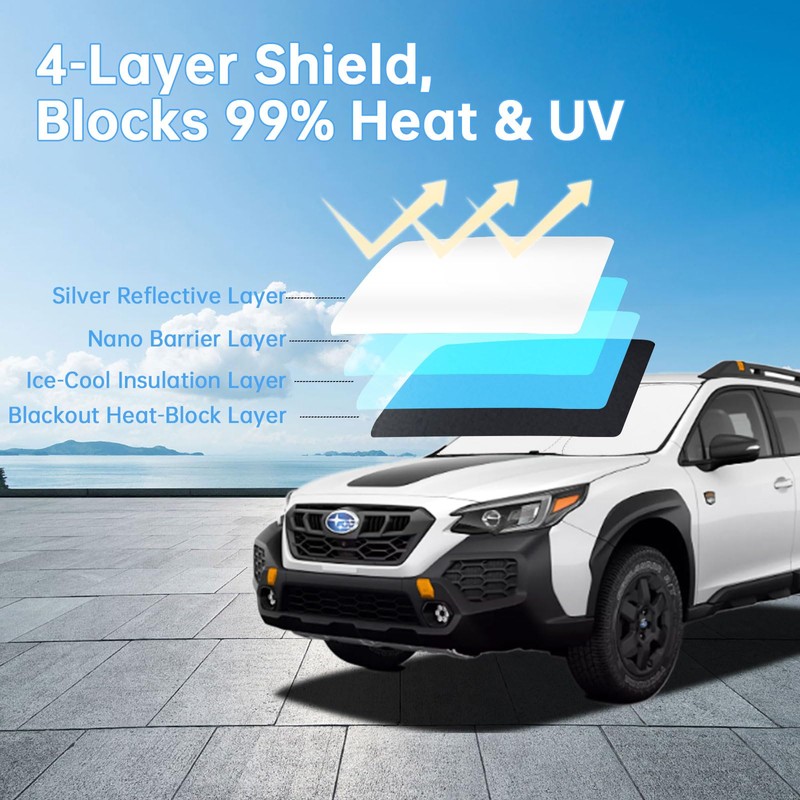 Windshield Sun Shade Custom Fit 2015-2024 Subaru Outback Window Covers