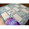 Celtic Cross Assistant Tarot Reading Spread Cloth, Blue Boho Design