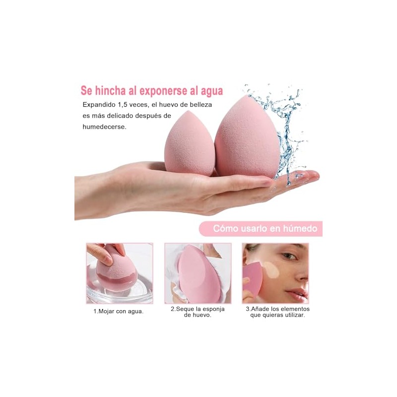 Esponja De Maquillaje Multifuncional 3 En 1, Esponja Maquillaje, Set