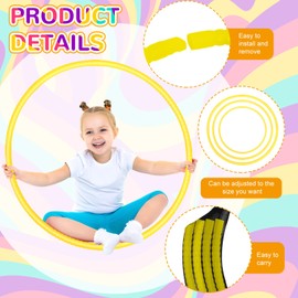 WinnerWhy 2 Pcs Toy Hoop Exercise Hoop Detachable Adjustable Plastic Toy Ring Playground Equipment for School Colored Circles Exercise Ring for Teens Dog Agility Equipment(Yellow,26 Inch)