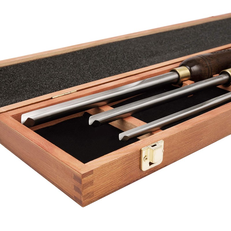 IMOTECHOM 3-Pieces HSS Bowl Gough Lathe Chisel Set Wood Turning