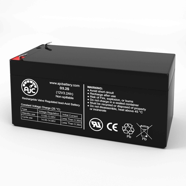 Enersys NP2.6-12 12V 3.2Ah Sealed Lead Acid Battery - This is an AJC Brand Replacement