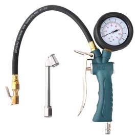 ZHONG AN Professional Tyre Inflator Compressed Air Pressure Gauge with 360° Rotating Pressure Gauge for Car Motorcycle Bicycle Car Truck (10bar)