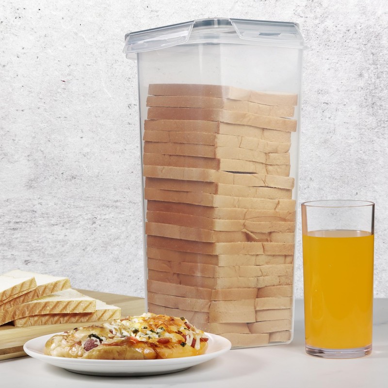 Tiawudi 2 Pack Bread Box, Plastic Bread Container, Bread Storage
