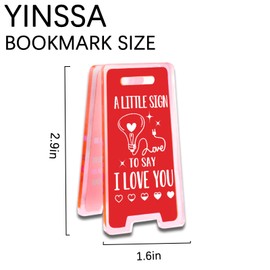 YINSSA 2Pcs Couple Gifts For Boyfriend Girlfriend Birthday Gifts For Women Men Husband Wife Anniversary Wedding Gift Christmas Valentines Present I Love You Gift For Him Her Mini Sign Statues