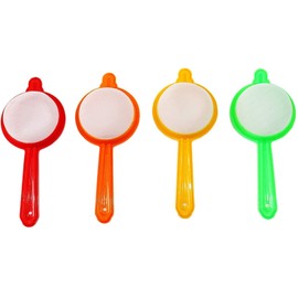 Garden Of Arts Plastic Tea and Coffee Strainers, Multicolour (Set of 4) Colour May Vary
