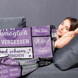 AOWINS Leaving Gift Colleague Job Change, Small Gifts for Colleagues, Colleague Farewell Gift, Best Coworker Gift, Retirement Gift, Thank You Gifts Blanket 150 x 130 cm