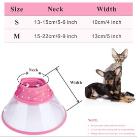 PETBABA Cat Cone Collar, to Stop Licking, Recovery Elizabethan after Surgery, Clear Soft Neck E-collar, Not Block Vision, for Kitten Puppy Dog Pet in Surgery Remedy - M in Rose