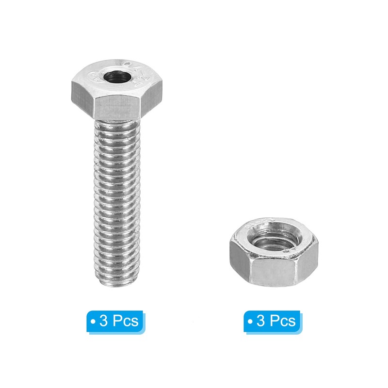 PATIKIL 3 Sets M6 x 25 mm Hollow Outside Hexagonal