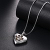 Oidea Locket Necklace for Women: Silver Dog Cat Paw Prints