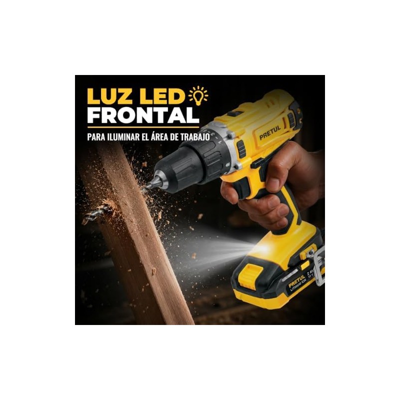 PRETUL TALI-20P2K, Kit taladrodestornillador 12, 20V con 32 accesorios